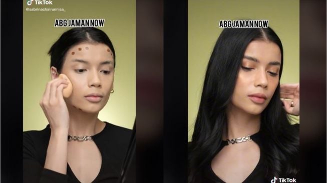 Perbandingan Makeup ABG Zaman Now dan Zaman Dulu (tiktok.com/sabrinachairunnisa_)