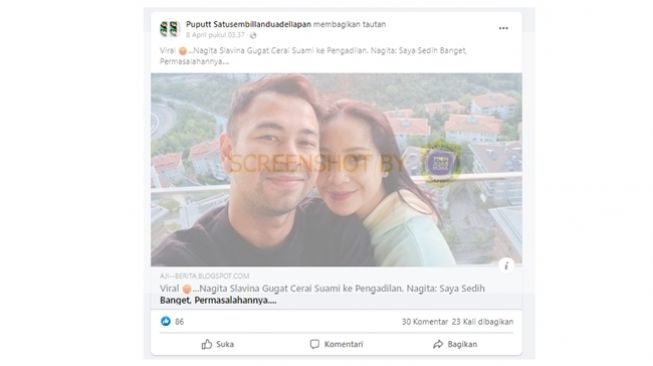 CEK FAKTA: Nagita Slavina diberitakan menggugat cerai suaminya, benarkah? (Turnbackhoax.id)