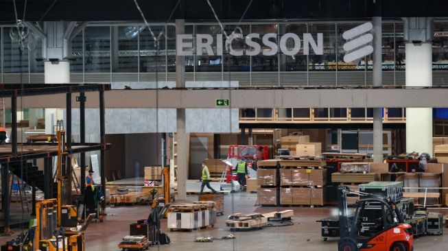 Ilustrasi Ericsson. [Lluis Gene/AFP]