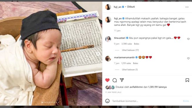 Unggah Foto Gala Waktu Masih Bayi, Fuji Bersyukur Hak Asuh Jatuh ke Keluarganya: Alhamdulillah Makasih ya Allah