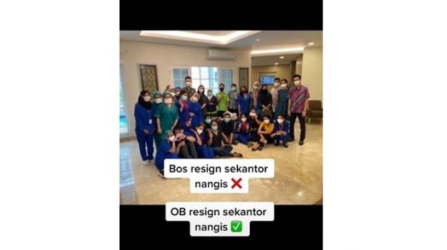 Haru! Perpisahan OB Resign Buat Orang Sekantor Nangis Kenang Dedikasinya