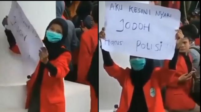 Viral Mahasiswi Cari Jodoh di Tengah Aksi Demo: Harus Polisi