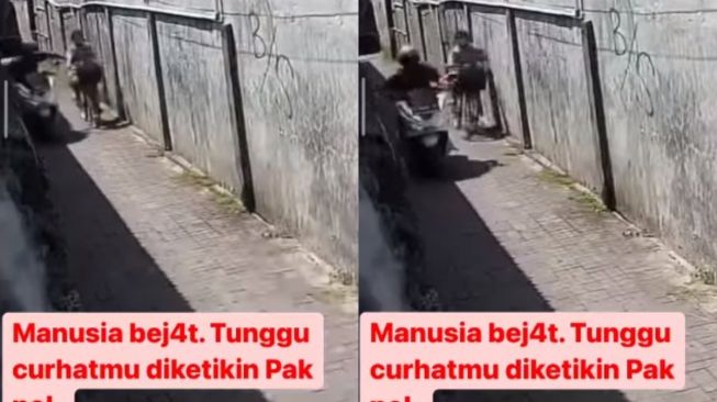 Bejat, Pemotor Terekam Lecehkan Anak Sedang Bersepeda di Gang Siang Bolong, Warganet: Mau Coba UU TPKS