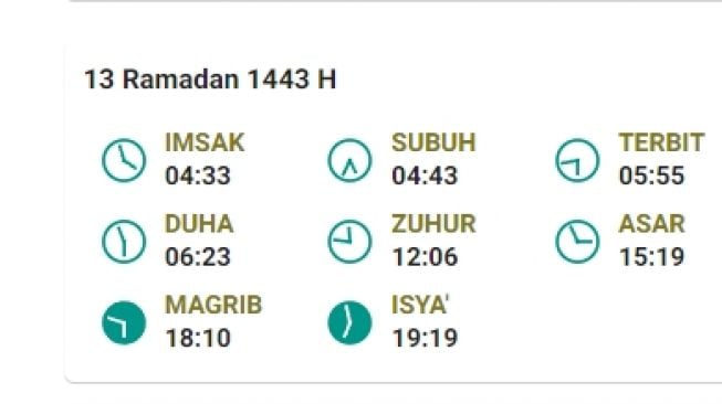 Jadwal Imsakiyah dan salat Subuh di Tanjungpinang