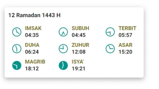 Jadwal Berbuka dan salat di Batam