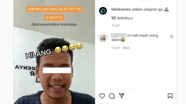 Penjual curhat saldo toko onlinenya dibobol hingga kehilangan Rp 84,7 juta. (Instagram/@faktakamera)