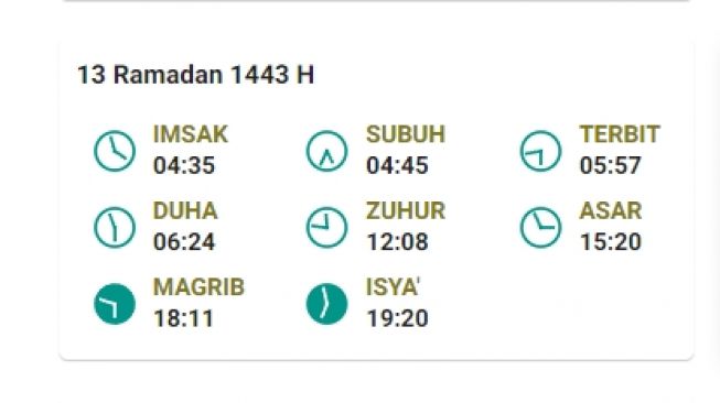 Jadwal Berbuka dan salat di Batam