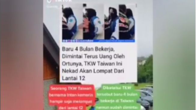 TKI di Taiwan Mau Lompat dari Lantai 12, Tak Tahan Baru 4 Bulan Kerja Selalu Diminta Kirim Uang Bapaknya