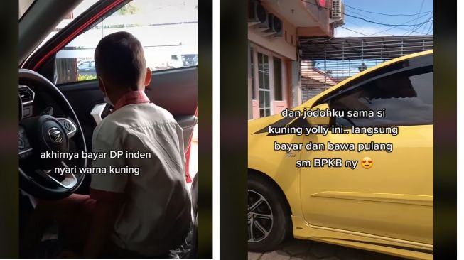 Istri dapat kejutan mobil Toyota Agya dari suami (TikTOk)