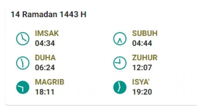 Jadwal berbuka di Batam