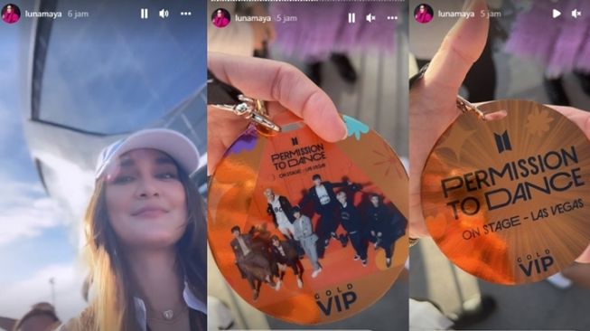 Potret Luna Maya Nonton BTS (Instagram/@lunamaya)