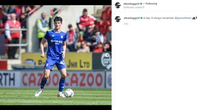 Respons Elkan Baggott usai debut di Ipswich Town. (Instagram/elkanbaggott)