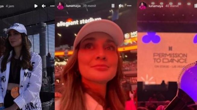 Potret Luna Maya Nonton BTS (Instagram/@lunamaya)