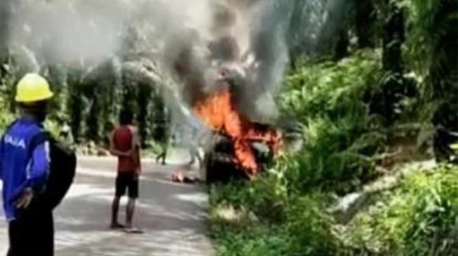 Truk Mendadak Terbakar di Kebun Sawit Bintan, Sopir Berhasil Selamatkan Diri