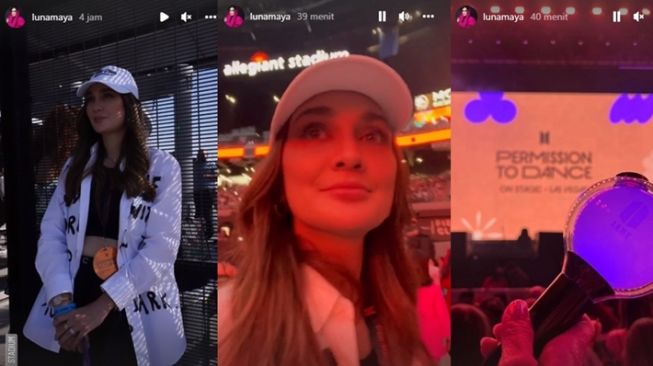 Potret Luna Maya Nonton BTS (Instagram/@lunamaya)