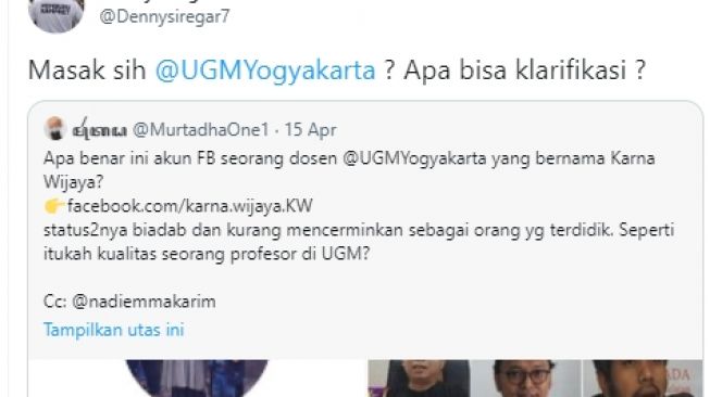 Profil Karna Wijaya, Dosen UGM yang Viral Diduga Ejek Ade Armando di Media Sosial