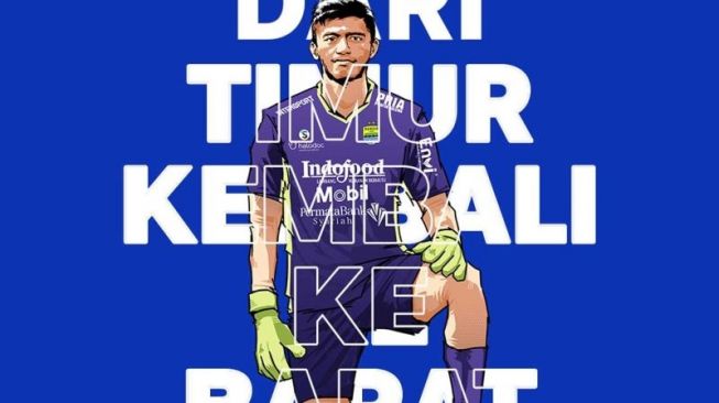 Sambutan Persib terhadap kiper barunya, Fitrul Dwi Rustapa. (HO/Persib.co.id)