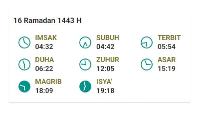 Jadwal Berbuka dan salat di Bintan