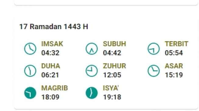 jadwal imsakiyah dan salat subuh di Bintan