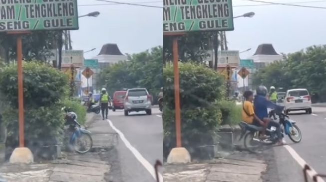 Apes! Pemotor Baru Keluar ke Jalan Langsung Disetop Polisi Gegara Tak Pakai Helm, Warganet: Rezeki Nggak Kemana