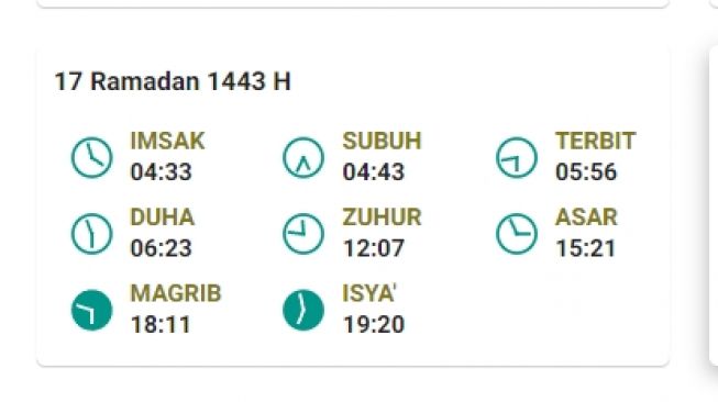 Jadwal Imsakiyah dan salat Subuh di Batam