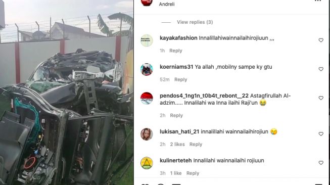 Kendaraan ditumpangi Group musik debu yang kecelakaan di jalan tol [instagram]