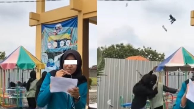 Viral Mahasiswa Dapat Tugas Liputan Puting Beliung, Akting Kocak Teman-teman Bikin Salfok: Totalitas!