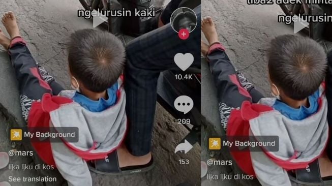 Viral Bocah Ngaku Capek Minta Selonjoran Kaki saat di Perjalanan, Warganet: Jompo Sejak Dini