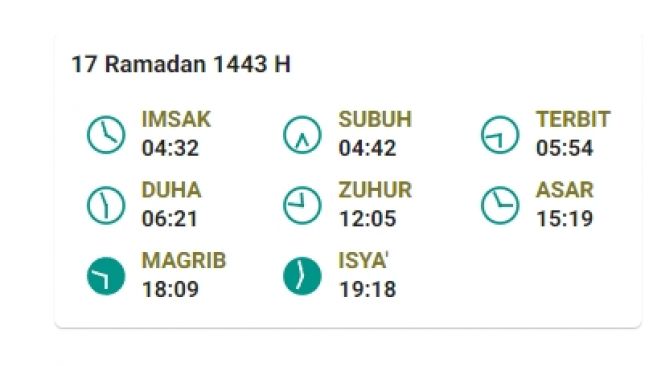 Jadwal Berbuka dan salat di Bintan