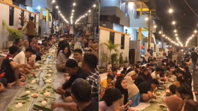 Warga Akur, Video Sahur Bareng Sekomplek Pakai Daun Pisang Bikin Kagum Warganet: Mantap Nih Pak RT