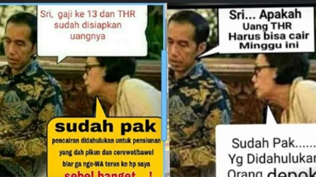 Sri Mulyani Posting Meme soal THR. [Instagram @smindrawati]