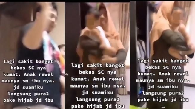 Pakai Jilbab, Suami Menyamar Jadi Ibu saat Istri Sakit dan Anak Rewel (instagram/@pernikahan_idaman)