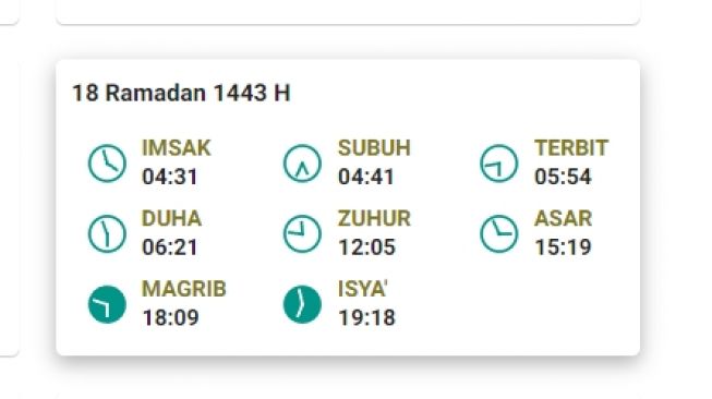 jadwal imsakiyah dan salat subuh di Bintan