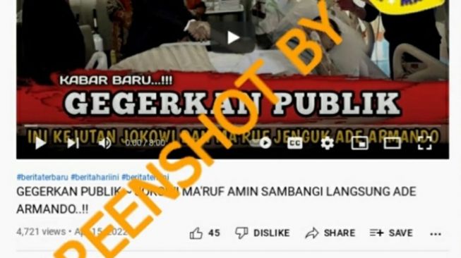 CEK FAKTA: Heboh Foto Jokowi dan Ma'ruf Amin Menjenguk Ade Armando di Rumah Sakit, Benarkah?