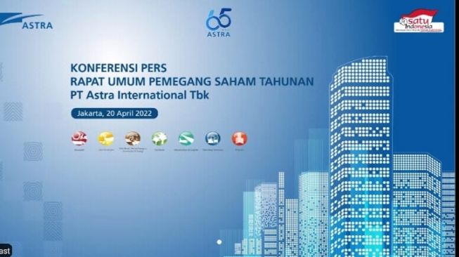 Penyelenggaraan Rapat Umum Pemegang Saham Tahunan (RUPST) 2022 PT Astra International Tbk [screenshot].