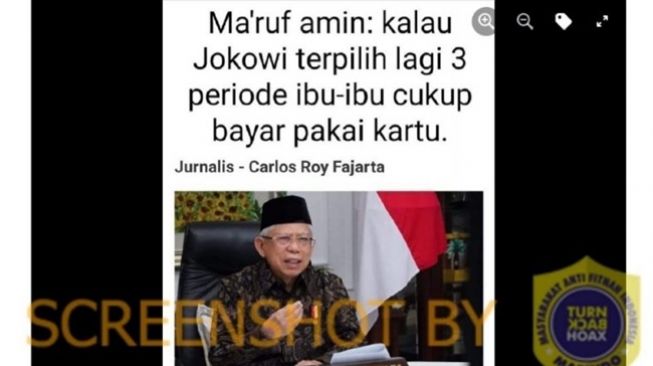 CEK FAKTA: Ma'ruf Amin Sebut Ibu-ibu Cukup Bayar Pakai Kartu Kalau Jokowi Terpilih Lagi 3 Periode, Benarkah?