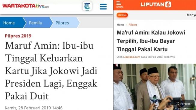 Tangkapan layar artikel mengenai pernyataan Ma'ruf Amin yang sebenarnya, yakni tidak menyinggung soal 3 periode Jokowi sama sekali. (Turnbackhoax.id)