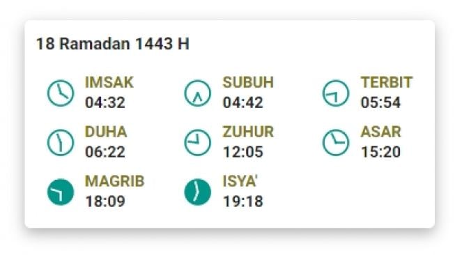 Jadwal Imsakiyah dan salat Subuh di Tanjungpinang