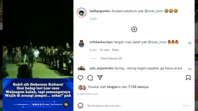 Tangkapan layar video. [Instagram/@balikpapanku]