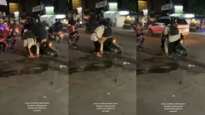 Diduga Pengemis Pura-pura Lumpuh, Pria Ini Langsung Bisa Jalan saat Dijemput Naik Motor (instagram/@makassar_iinfo)