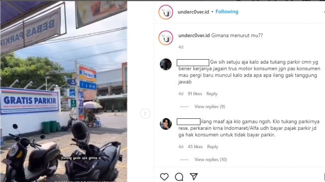 Viral pengunjung minimarket dibikin geram dengan ulah jukir (Instagram)