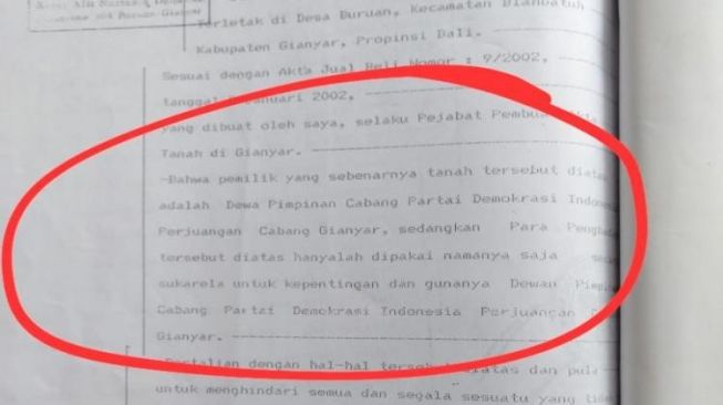 Tanah Kantor DPC PDIP Gianyar Dipermasalahkan, Wayan Nuastha Kirim Somasi Minta Ganti Rugi