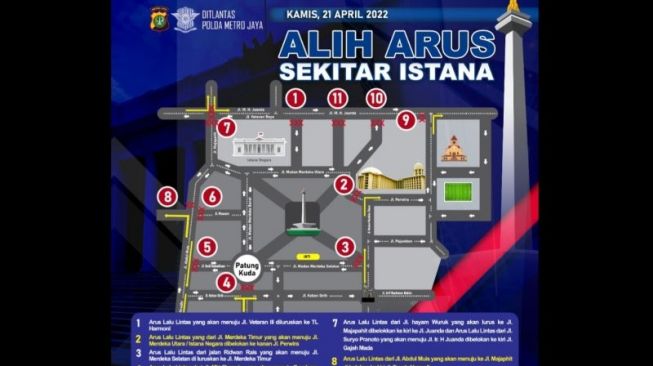 Ada Demo Mahasiswa, Simak Rekayasa Lalin di Sekitar DPR dan Istana