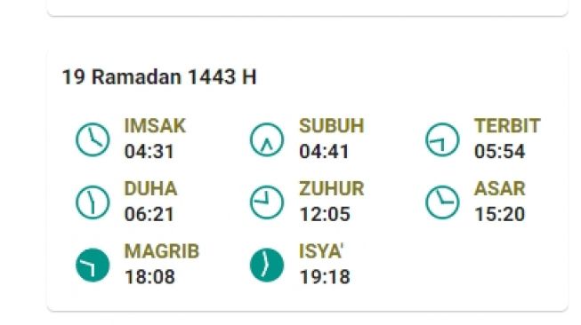 Jadwal Berbuka dan salat di Tanjungpinang