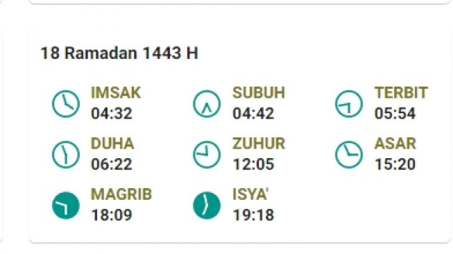 Jadwal Imsakiyah dan salat Subuh di Tanjungpinang