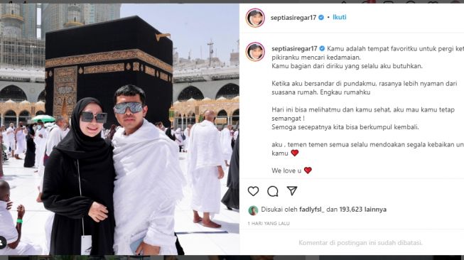 Beri Dukungan ke Suami, Septia Siregar Unggah Foto dengan Kalimat Haru: Kamu adalah Tempat Favoritku