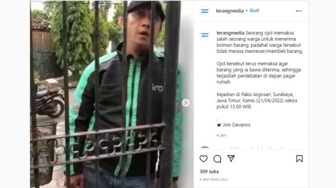 Viral Ojek Online Paksa Warga Surabaya Terima Paket Padahal Tidak Pesan