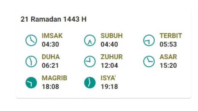 jadwal imsakiyah dan salat subuh di Bintan