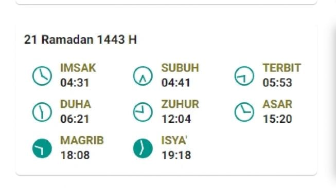 Jadwal Imsakiyah dan salat Subuh di Tanjungpinang