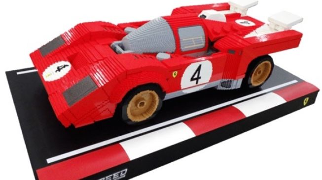 Versi 3D dari LEGO® Speed Champions Ferrari 512M build. (Dok. LEGO®)